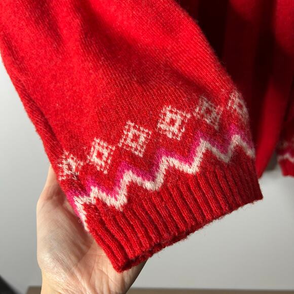 Croft & Barrow Fair Isle Mock Neck Knit Sweater Women's 3X Red Holiday Nordic - Picture 4 of 7